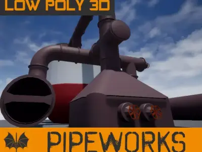 Modular Pipeworks Low-poly 3D model