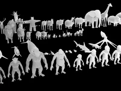 Low Poly Ultimate Animal pack Animal set Low-poly 3D model