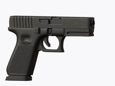 hand gun Low-poly 3D model