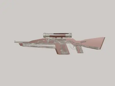 Gun weapon Low-poly 3D model