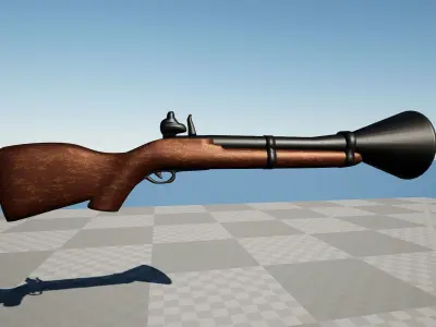 tromblon blunderbuss Low-poly 3D model