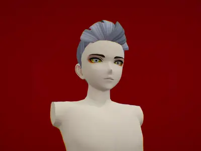 Anime Hair 2 Low-poly 3D model
