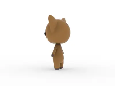 Cartoon Fox v002 character 3D model