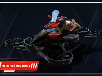 Helix Heli Hoverbike Low-poly 3D model