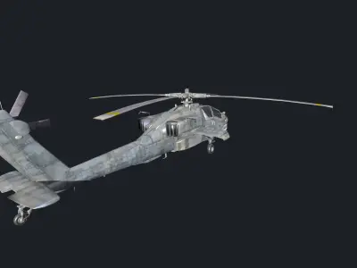 AH64 Apache 3D LowPoly Model Low-poly 3D model