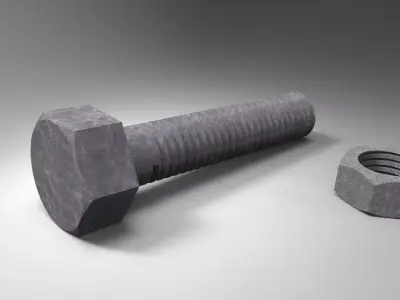 Nut-Bolt stainless steel bolt Free 3D model