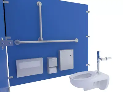 Toilet Stall-002B 3D model
