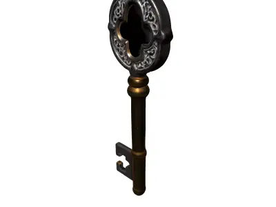 Ornate Vintage Skeleton Key Prop Low-poly 3D model