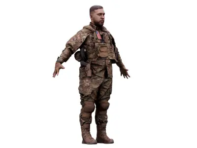 Cleaned A Pose Scan Luis Donovan Army 3D model