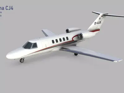 Cessna Citation CJ4 Low-poly 3D model