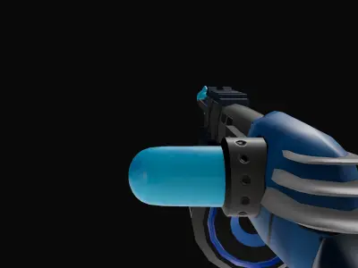 Stylized Sci-Fi Battle Weapons Freeze Gun  Low-poly 3D model