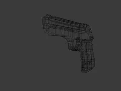 9 MM Handgun Free low-poly 3D model