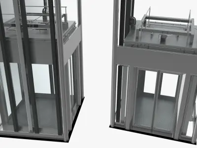 Panoramic Glass Elevator 3D model
