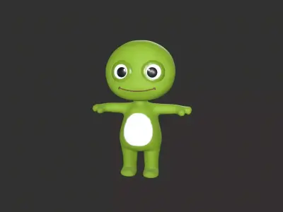 Cartoon 005 Character Frog Cute Low-poly 3D model