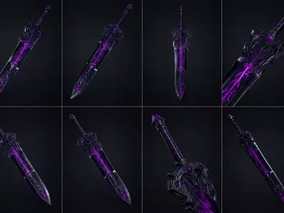 Cursed Greatsword Low-poly 3D model