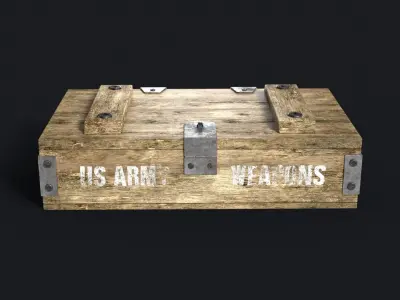 WOODEN ARMY CRATE Free low-poly 3D model