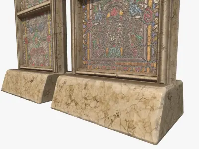 Stained Glass Church Window Low-poly 3D model