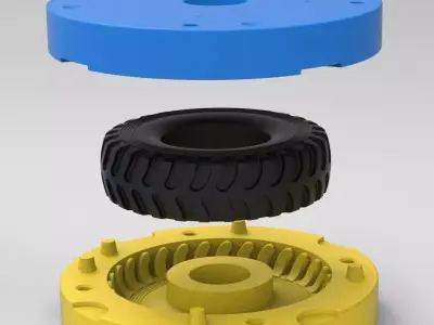 Mold for diecast military truck tire 3 Scale 1 to 10 3D print model