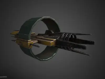 SciFi portal gun Low-poly 3D model