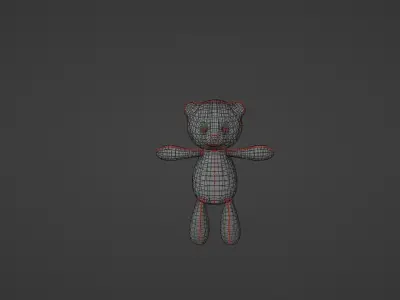Taddy bear toy Low-poly 3D model
