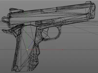 Golden Pistol 3D model