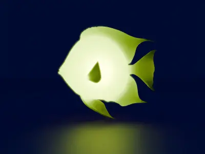 Indirect lighting of tropical fish 3D model