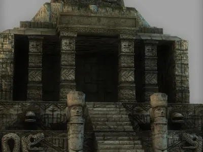 Low Poly Aztec Temple Low-poly 3D model