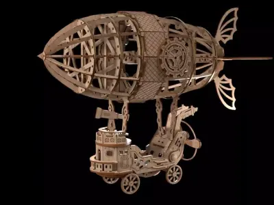 Wooden zeppelin 3D model