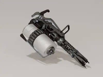 Free low-poly futuristic minigun Free low-poly 3D model