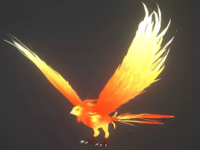 Anime Phoenix Low-poly 3D model