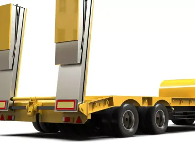 Generic Lowbed Semi-Trailer 4x16m 25 Tons 3D model