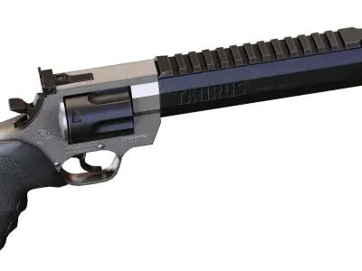 Taurus Raging Hunter Revolver With Scope Low-poly 3D model