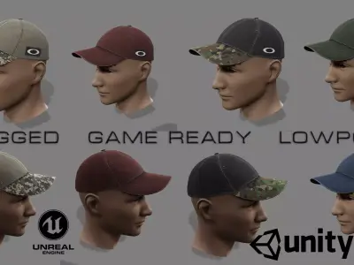 Baseball Cap 01 Low-poly 3D model