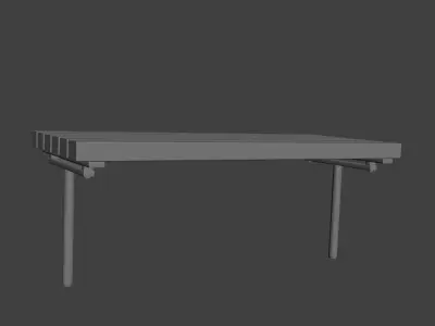 Low Poly Bank awning 3D model