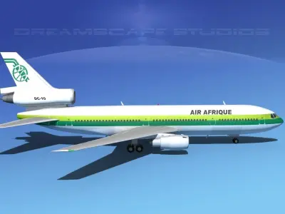 Douglas DC-10 Afrique 3D model