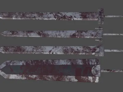 Guts swords from Berserk Low-poly 3D model