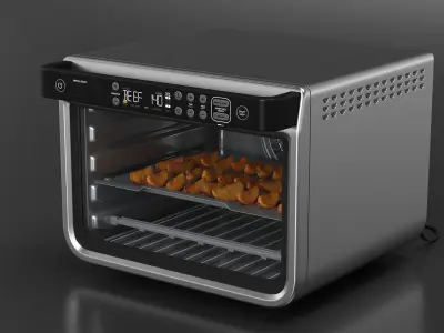 Digital Convection Oven with Country Fries Inside 3D model
