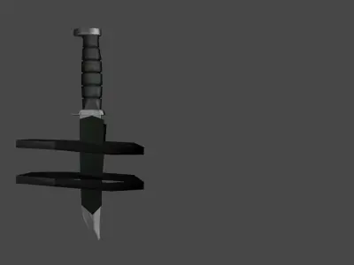 Low Poly Knife With Holster Low-poly 3D model