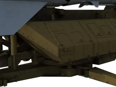 S-75 Dvina-Volhov SA-2 Guideline soviet cold war SAM system Low-poly 3D model