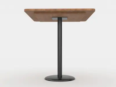 cafe wooden table Free low-poly 3D model