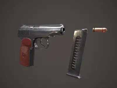 Makarov pistol Low-poly 3D model