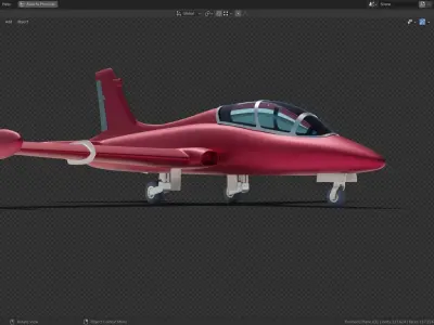 Simplistic Jet Aircraft Model Low-poly 3D model