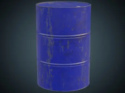 Steel Barrel 1B Low-poly 3D model