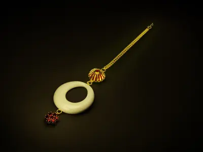 Gold Maang- Tikka Low-poly 3D model