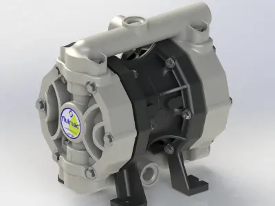 BOMBA A DIAFRAGMA FLUIMAC P0050P-HTTPT1-AB DIAPHRAGM PUMP 3D model