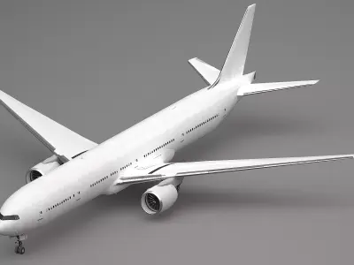 Boeing 777-300ER  Low-poly 3D model
