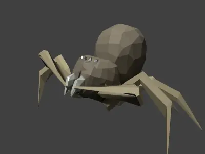 spider low poly Low-poly 3D model