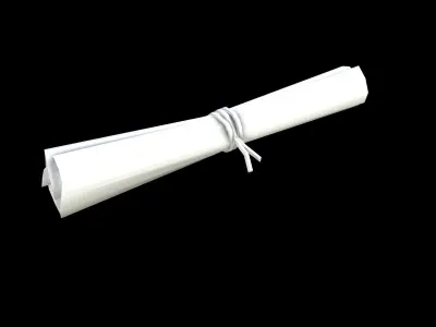 Scroll paper Low-poly 3D model