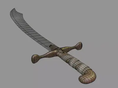 Persian Scimitar Low-poly 3D model