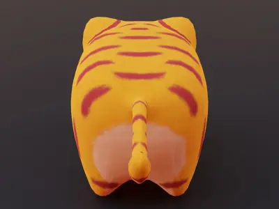 Chinese-style fabric tiger toy Blender Roblox game pet Low-poly 3D model
